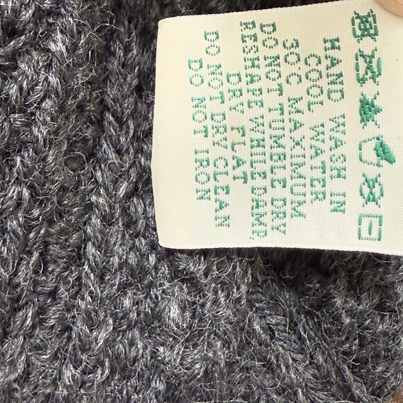 BLARNEY WOOLLEN MILLS Gray Merino Wool Cardigan Cable Knit Ireland Sweater small - Picture 6 of 6